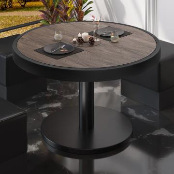 BN | Low Bistro Table | Ø:H 50 x 36 cm | Light Wenge / Black