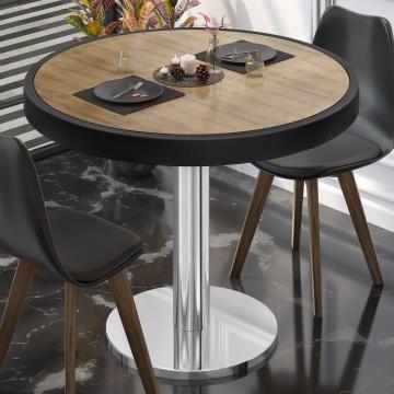 BN | Bistro Table | Ø:H 70 x 72 cm | Oak / stainless steel | Round