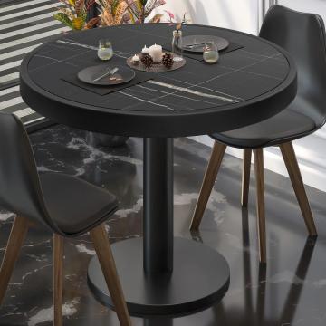 BN | Bistro Table | Ø:H 50 x 72 cm | Black Marble / Black | Round
