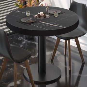 BN | Bistro Table | Ø:H 80 x 72 cm | Black Marble / Black | Round