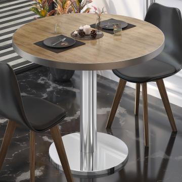 BN | Bistro Table | Ø:H 60 x 72 cm | Oak / stainless steel | Round