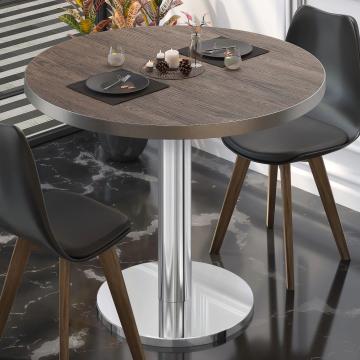 BN | Bistro Table | Ø:H 50 x 72 cm | Light wenge / stainless steel | Round