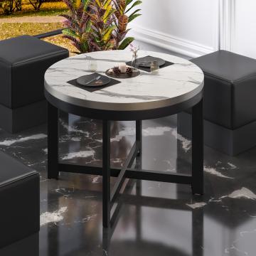 BO | Bistro-pöytä | Ø50xH52cm | 25mm | Valkoinen marmori/musta