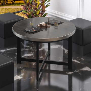 BO | Bistro Table | Ø80xH52cm | 25mm | White Marble/ Black