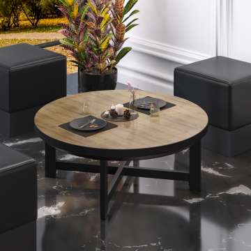 BO | Bistro Lounge Table | Ø60xH32cm | 25mm | Oak/ Black