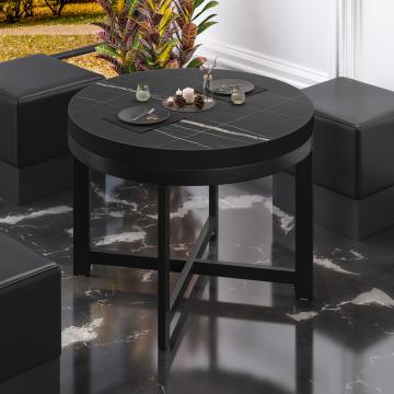 BO | Bistro Table | Ø70xH54cm | 50mm | Black Marble/ Black