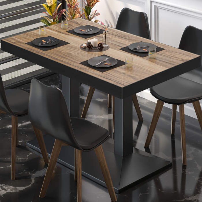 BPA | Tavolo da bistrot | 110 x 60 x 81 cm | Rettangolare | Sheesham / Nero