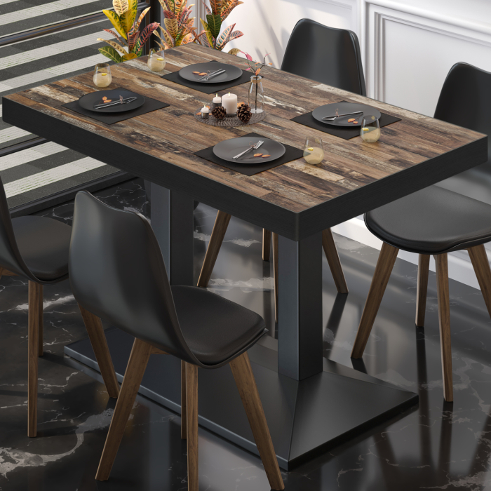 BPA | Mesa Bistro | 110 x 60 x 81 cm | Rectangular | Vintage Viejo / Negro