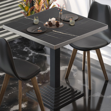 BPY | Bistro Table | 80 x 80 x 78.5 cm | Square | Black Marble / Black