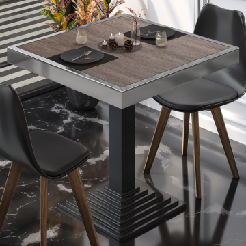 BPY | Bistro Table | 50 x 50 x 81 cm | Square | Light Wenge / Black