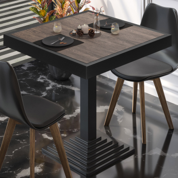 BPY | Bistro Table | 70 x 70 x 81 cm | Square | Light Wenge / Black