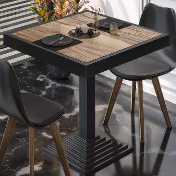 BPY | Bistro Table | 70 x 70 x 81 cm | Square | Sheesham / Black