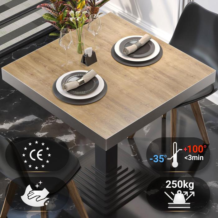 BRASIL, Restaurant table top, W:D 50 x 50 cm, Oak