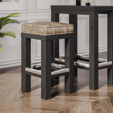 BRASIL | Wooden Stool | Wenge/Taupe | W:D:H 39 x 39 x 51 cm
