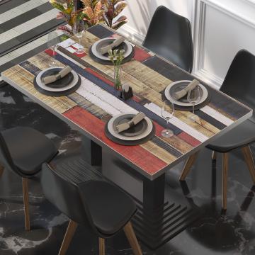 BRASIL | Piano tavolo per ristoranti | L:P 110 x 60 cm | Colorazione vintage | Rettangolare