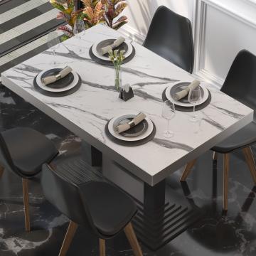 BRASIL | Restaurant table top | W:D 130 x 80 cm | White marble | Rectangular