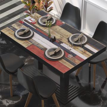 BRASIL | Piano tavolo per ristoranti | L:P 110 x 60 cm | Colorazione vintage | Rettangolare