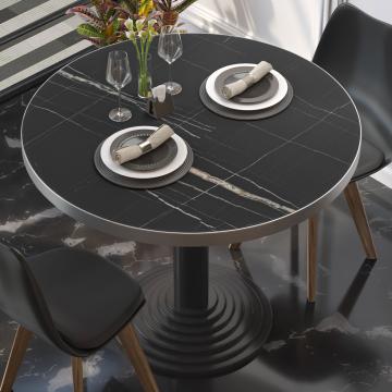 BRASIL | Gastro table top | Ø 50 cm | Black marble | Round