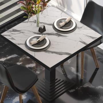 BRASIL | Gastro table top | W:D 70 x 70 cm | White marble | Square