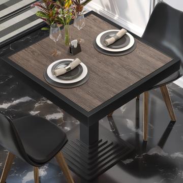 BRASIL | Gastro table top | W:D 60 x 60 cm | Light wenge | Black metal edge | Square