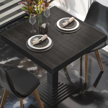 BRASIL | Gastro Tischplatte | B:T 70 x 70 cm | Wenge/Schwarz | Quadratisch