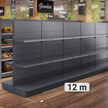 BROOKLYN | Gondola Centre Shelf | W1200xH195cm | Incl. 2 Shelves | Complete Set