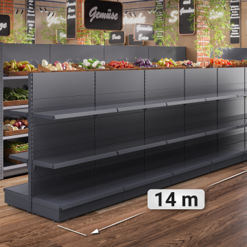 BROOKLYN | Gondola Centre Shelf | W1400xH165cm | Incl. 2 Shelves | Complete Set