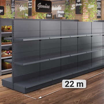 BROOKLYN | Gondola Centre Shelf | W22000xH195cm | Incl. 2 Shelves | Complete Set