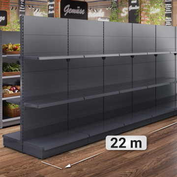 BROOKLYN | Gondola Centre Shelf | W22000xH225cm | Incl. 2 Shelves | Complete Set
