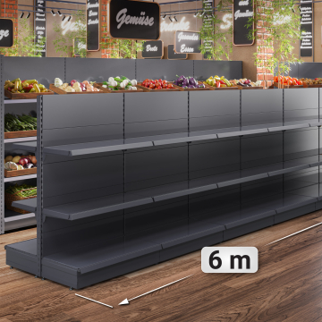 BROOKLYN | Gondola Centre Shelf | W600xH165cm | Incl. 2 Shelves | Complete Set