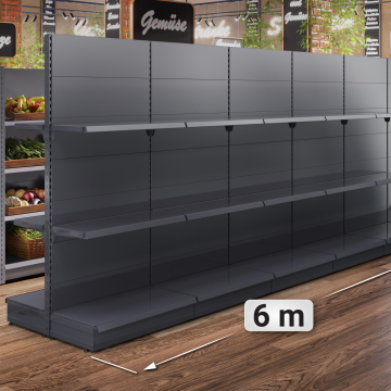 BROOKLYN | Gondola Centre Shelf | W600xH225cm | Incl. 2 Shelves | Complete Set