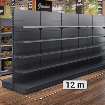 BROOKLYN | Gondola Centre Shelf | W1200xH225cm | Incl. 4 Shelves | Complete Set