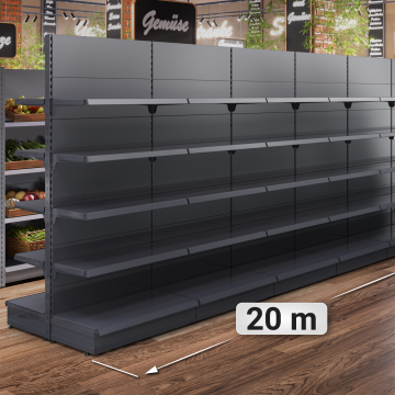 BROOKLYN | Gondola Centre Shelf | W20000xH225cm | Incl. 4 Shelves | Complete Set