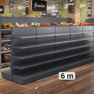 BROOKLYN | Gondola Centre Shelf | W600xH165cm | Incl. 4 Shelves | Complete Set