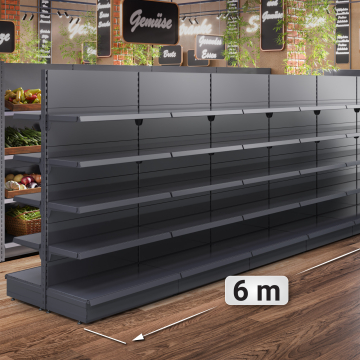 BROOKLYN | Gondola Centre Shelf | W600xH195cm | Incl. 4 Shelves | Complete Set