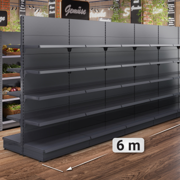 BROOKLYN | Gondola Centre Shelf | W600xH225cm | Incl. 4 Shelves | Complete Set