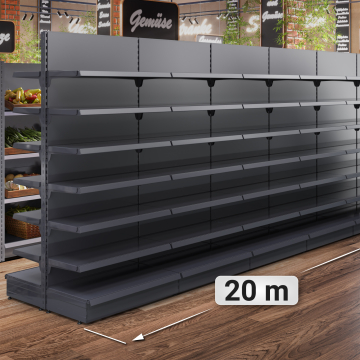 BROOKLYN | Gondola Centre Shelf | W20000xH225cm | Incl. 6 Shelves | Complete Set