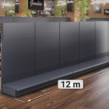 BROOKLYN | Gondola Wall Shelf | W1200xH165cm | Complete Set