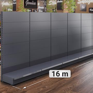 BROOKLYN | Gondola Wall Shelf | W1600xH195cm | Complete Set