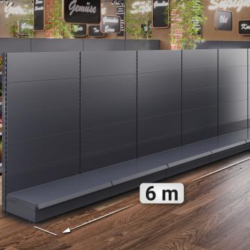 BROOKLYN | Gondola Wall Shelf | W600xH165cm | Complete Set