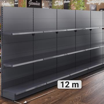 BROOKLYN | Gondola Wall Shelf | W1200xH225cm | Incl. 2 Shelves | Complete Set