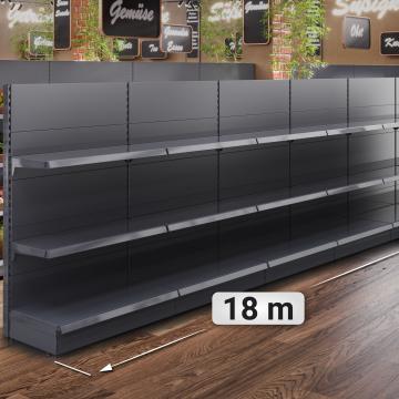 BROOKLYN | Gondola Wall Shelf | W1800xH165cm | Incl. 2 Shelves | Complete Set