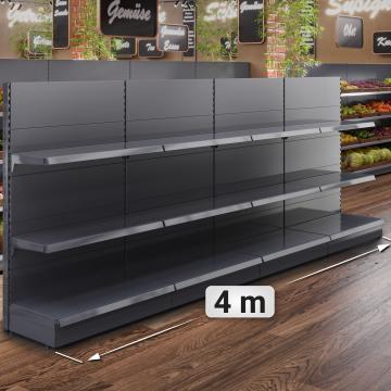 BROOKLYN | Gondola Wall Shelf | W400xH165cm | Incl. 2 Shelves | Complete Set