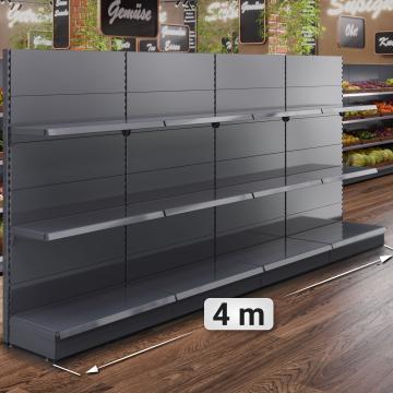 BROOKLYN | Gondola Wall Shelf | W400xH195cm | Incl. 2 Shelves | Complete Set