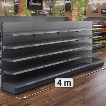 BROOKLYN | Gondola Wall Shelf | W400xH165cm | Incl. 4 Shelves | Complete Set