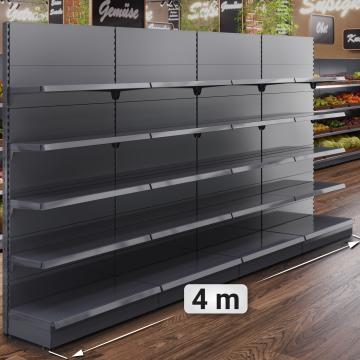 BROOKLYN | Gondola Wall Shelf | W400xH225cm | Incl. 4 Shelves | Complete Set