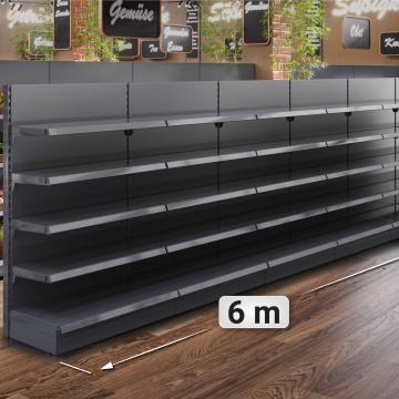 BROOKLYN | Gondola Wall Shelf | W600xH165cm | Incl. 4 Shelves | Complete Set