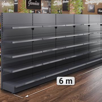 BROOKLYN | Gondola Wall Shelf | W400xH195cm | Incl. 4 Shelves | Complete Set