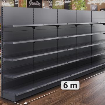 BROOKLYN | Gondola Wall Shelf | W600xH225cm | Incl. 4 Shelves | Complete Set