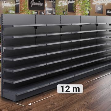BROOKLYN | Gondola Wall Shelf | W1200xH195cm | Incl. 6 Shelves | Complete Set
